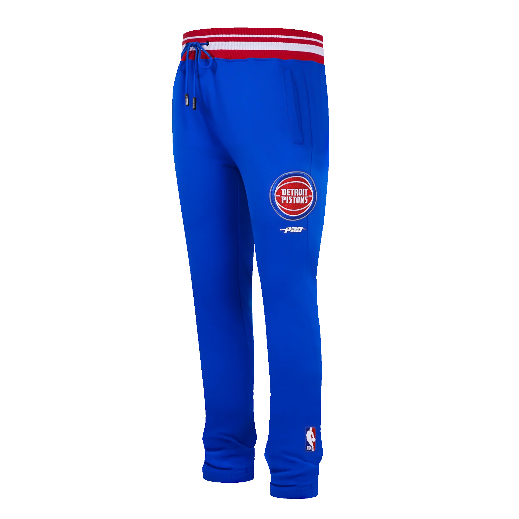 NBA DETROIT PISTONS SCRIPT TAIL MEN'S RIB FLEECE SWEATPANT (ROYAL BLUE/RED) - Image 9