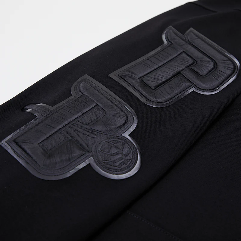 NBA DETROIT PISTONS TRIPLE BLACK MEN'S PULLOVER HOODIE (TRIPLE BLACK) - Image 6
