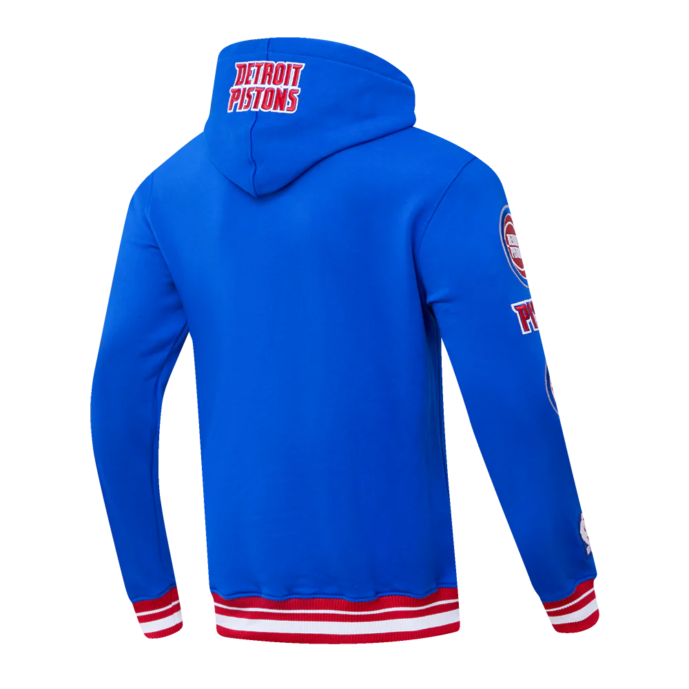 NBA DETROIT PISTONS RETRO CLASSIC MEN'S PULLOVER HOODIE (ROYAL BLUE/RED) - Image 4
