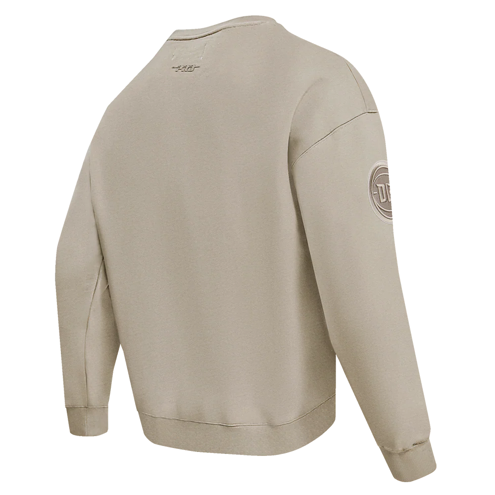NBA DETROIT PISTONS NEUTRAL DROP SHOULDER FLEECE CREWNECK (TAUPE) - Image 4