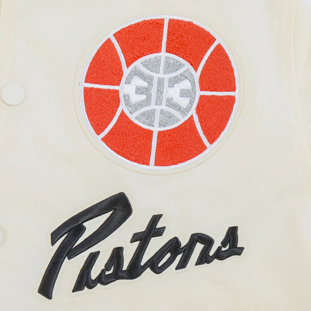 NBA DETROIT PISTONS CITY EDITION 24-25 MEN'S SATIN JACKET (EGGSHELL) - Image 5