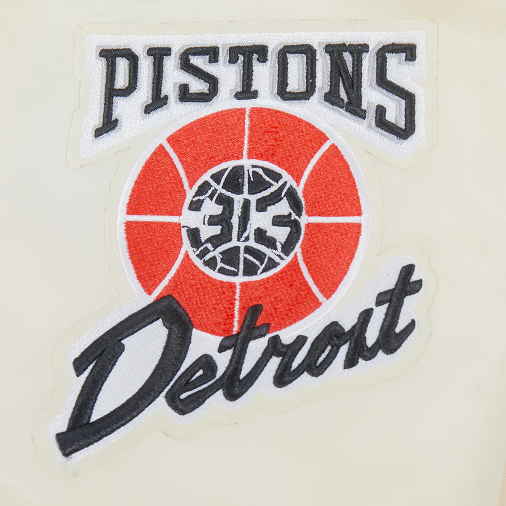 NBA DETROIT PISTONS CITY EDITION 24-25 MEN'S SATIN JACKET (EGGSHELL) - Image 6