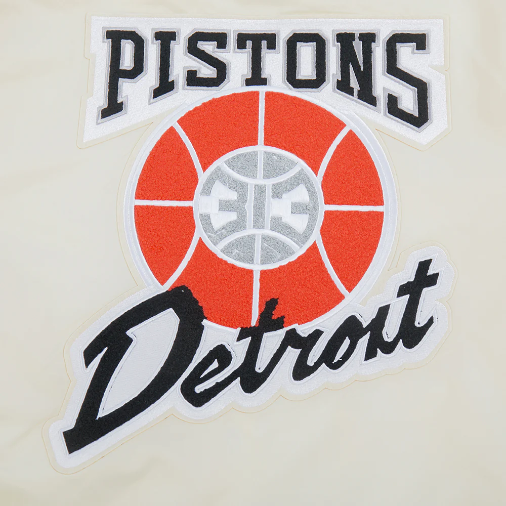 NBA DETROIT PISTONS CITY EDITION 24-25 MEN'S SATIN JACKET (EGGSHELL) - Image 8