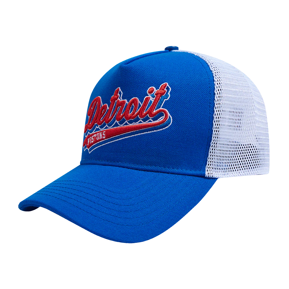 NBA DETROIT PISTONS SCRIPT TAIL TRUCKER HAT (ROYAL BLUE) - Image 3