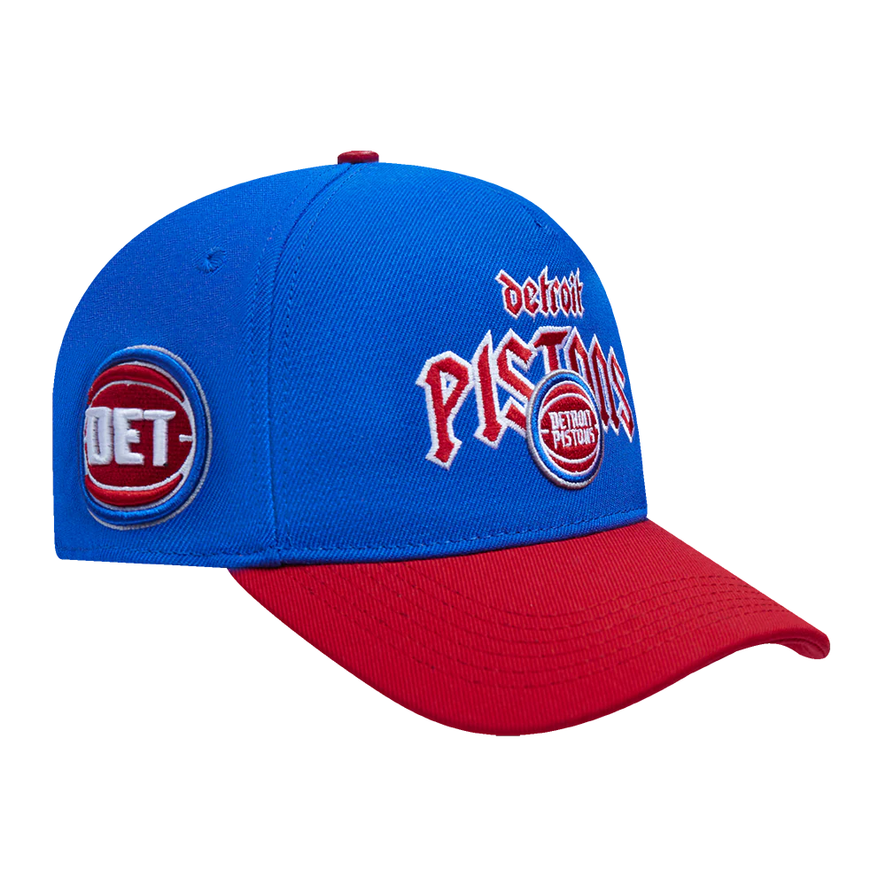 NBA DETROIT PISTONS CITY TOUR PINCH FRONT CURVED BRIM SNAPBACK HAT (ROYAL BLUE/RED) - Image 5