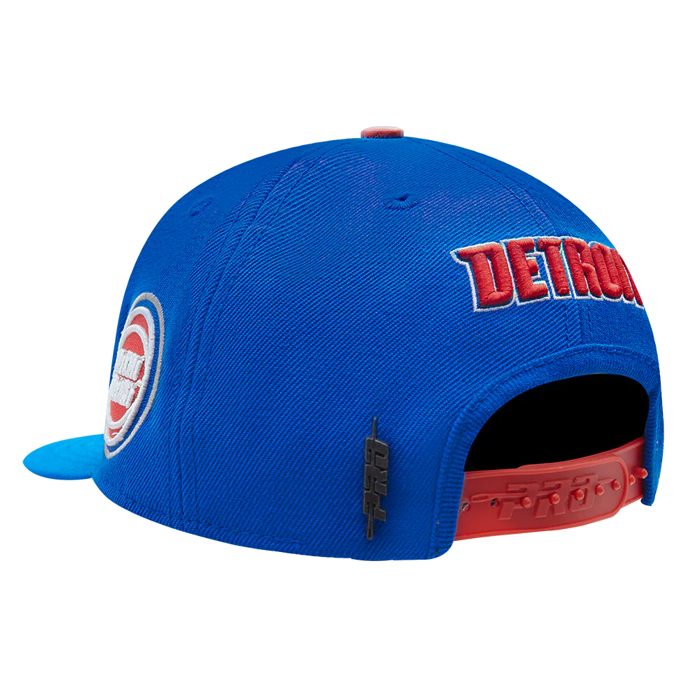 NBA DETROIT PISTONS MASHUP UNISEX WOOL SNAPBACK HAT (ROYAL BLUE) - Image 4