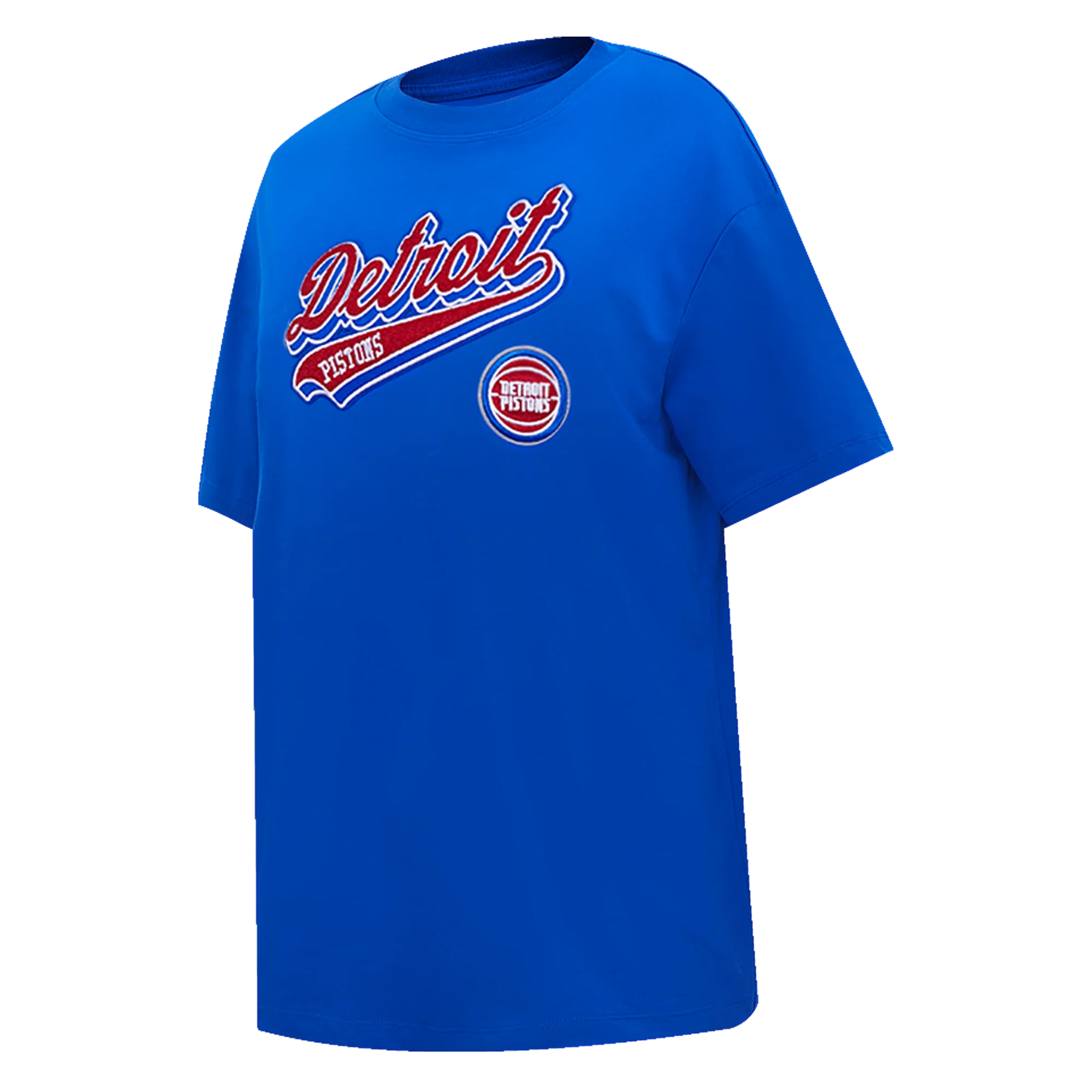 NBA DETROIT PISTONS SCRIPT TAIL WOMEN'S BOYFRIEND TEE (ROYAL BLUE) - Image 2