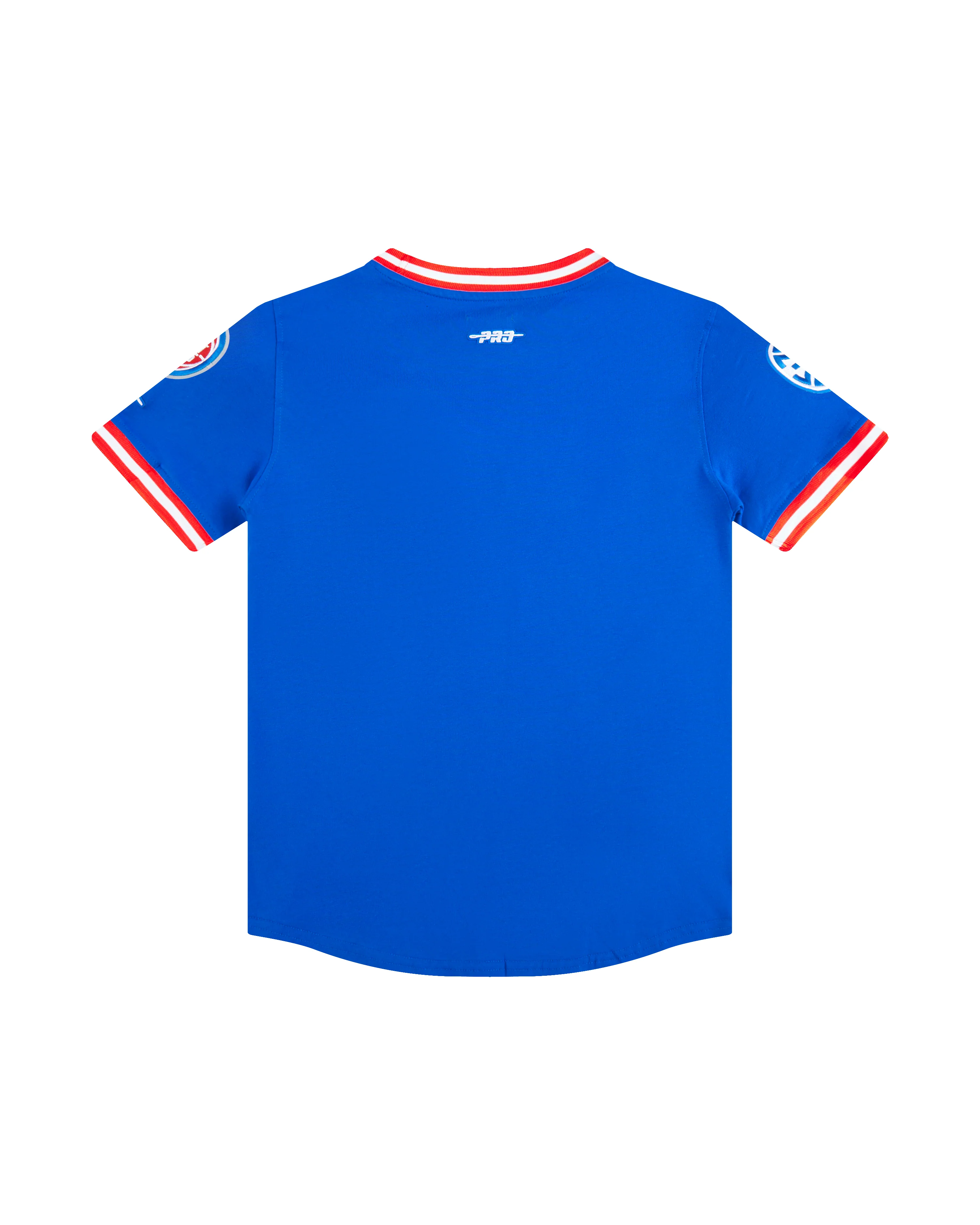 NBA DETROIT PISTONS CLASSIC BIG BOYS SHORT SLEEVE STRIPED RIB TEE (ROYAL BLUE/RED) - Image 2