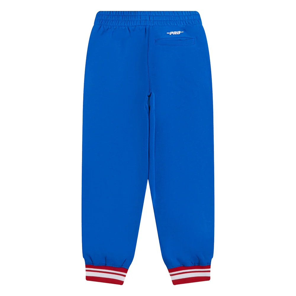 NBA DETROIT PISTONS RETRO CLASSIC BIG BOYS RIB FLEECE SWEATPANT (ROYAL BLUE/RED) - Image 2