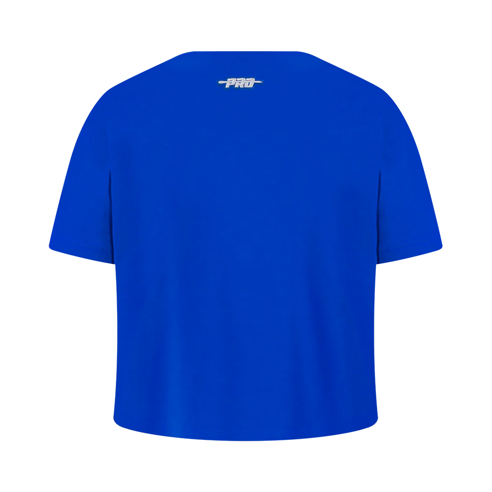 NBA DETROIT PISTONS RETRO CLASSIC BIG GIRLS SHORT SLEEVE BOXY TEE (ROYAL BLUE) - Image 3