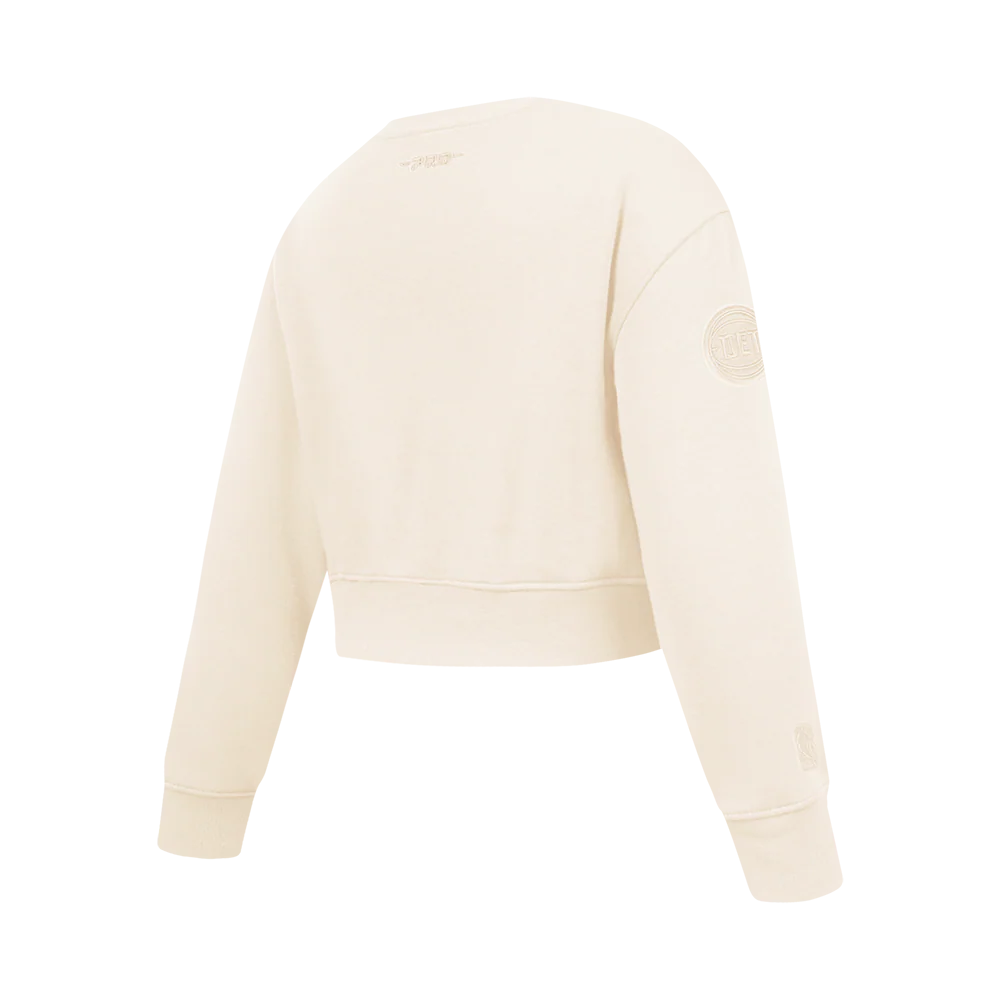 NBA DETROIT PISTONS NEUTRAL BIG GIRLS FLEECE CREWNECK (EGGSHELL) - Image 6