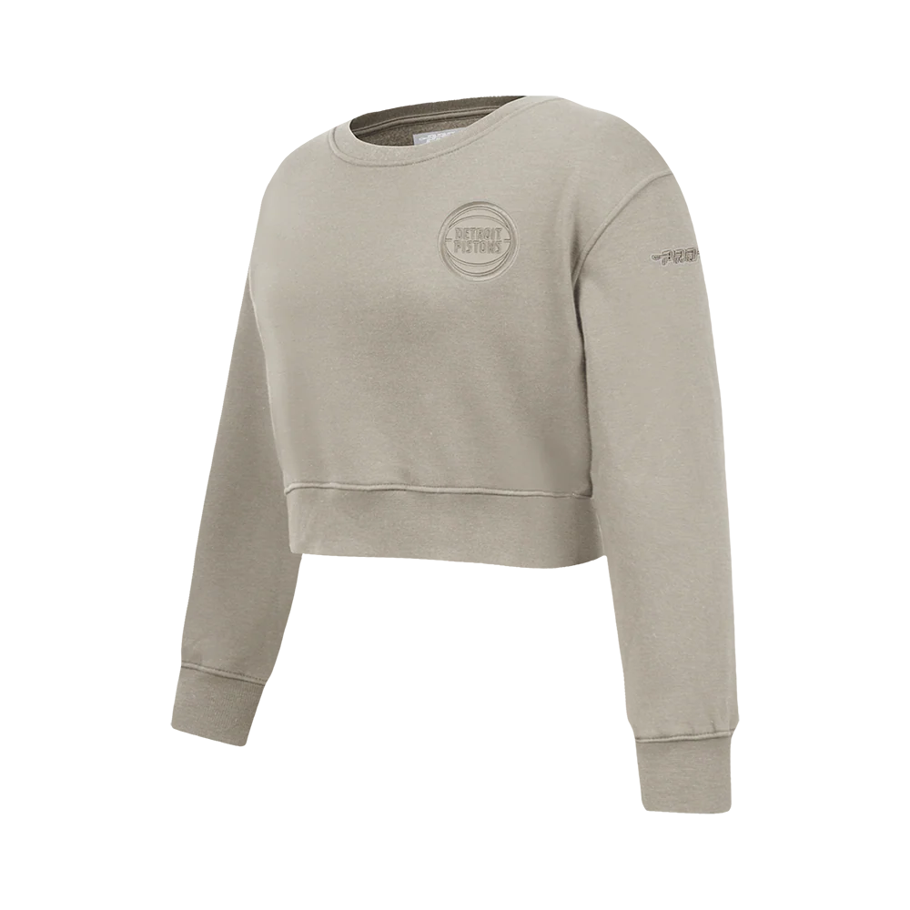 NBA DETROIT PISTONS NEUTRAL BIG GIRLS FLC CREWNECK (TAUPE) - Image 2