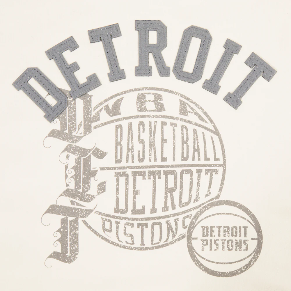 NBA DETROIT PISTONS STREET TEAM WOMEN'S FLC CREWNECK (EGGSHELL) - Image 9