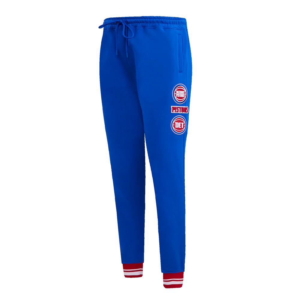 NBA DETROIT PISTONS RETRO CLASSIC WOMEN'S RIB SWEATPANT (ROYAL BLUE/RED)