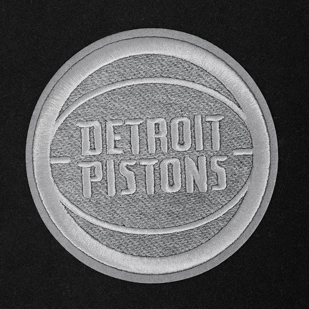 NBA DETROIT PISTONS REVERSE FRENCH TERRY WOMEN'S WOOL VARSITY JACKET (BLACK/GRAY/EGGSHELL) - Image 5