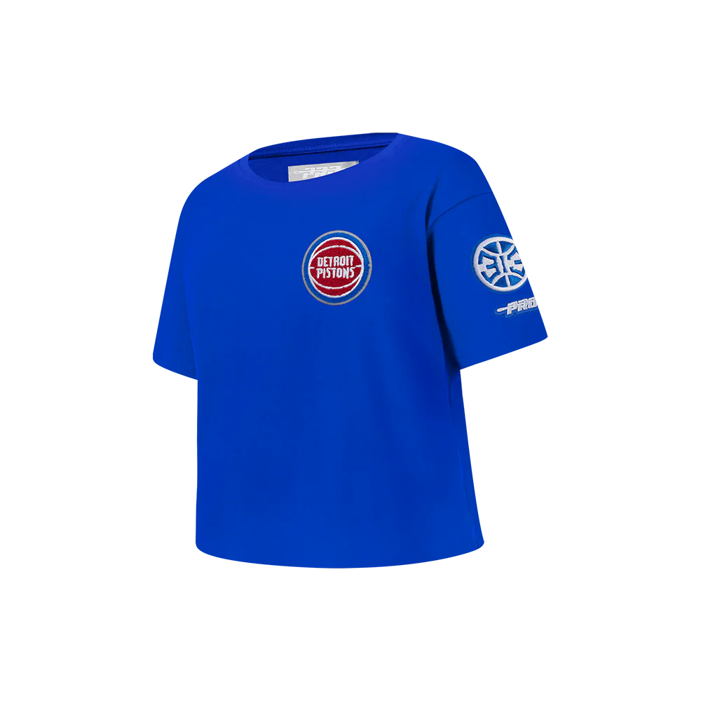NBA DETROIT PISTONS CLASSIC LITTLE GIRLS SHORT SLEEVE BOXY TEE (ROYAL BLUE) - Image 2
