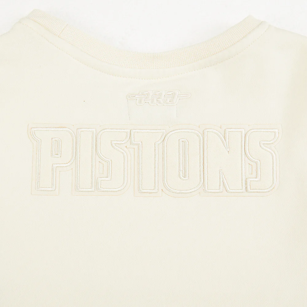 NBA DETROIT PISTONS NEUTRAL LITTLE GIRLS FLEECE CREWNECK (EGGSHELL) - Image 6