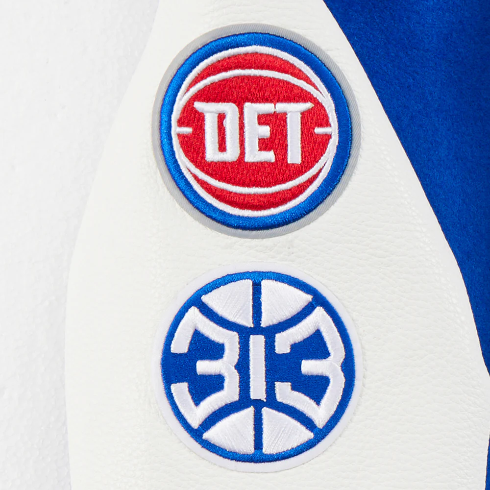NBA DETROIT PISTONS CLASSIC TODDLER BOYS WOOL VARSITY JACKET (ROYAL BLUE/WHITE) - Image 6