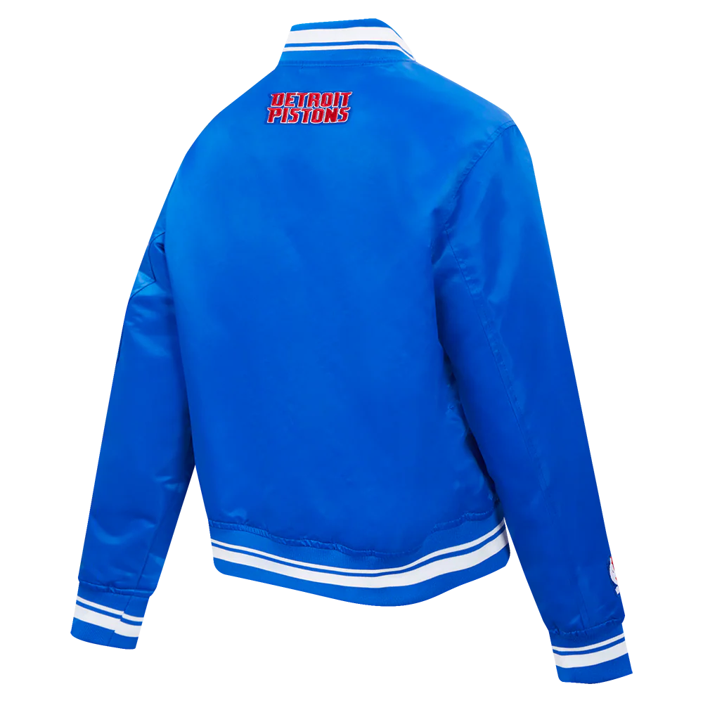 NBA DETROIT PISTONS SCRIPT TAIL WOMEN'S SATIN JACKET (ROYAL BLUE) - Image 4