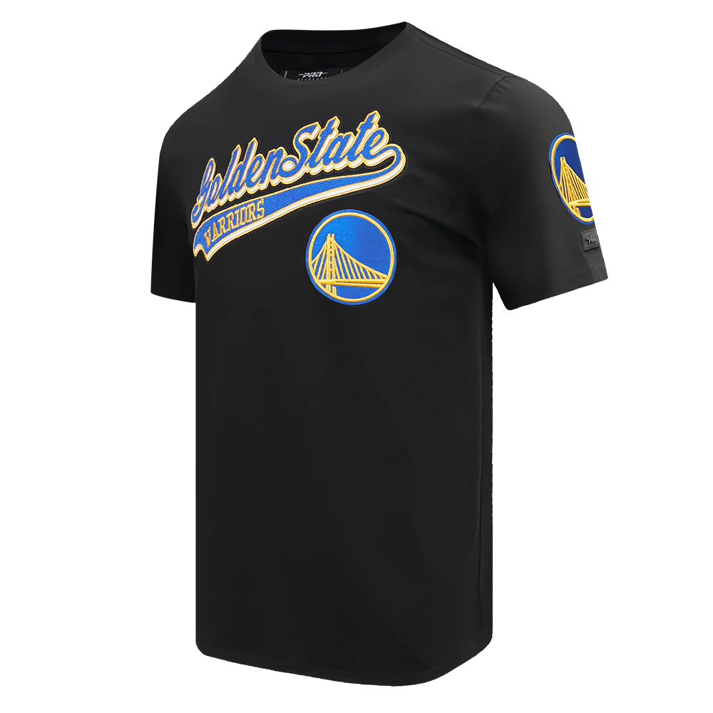 NBA GOLDEN STATE WARRIORS SCRIPT TAIL MEN'S TEE (BLACK) - Image 2