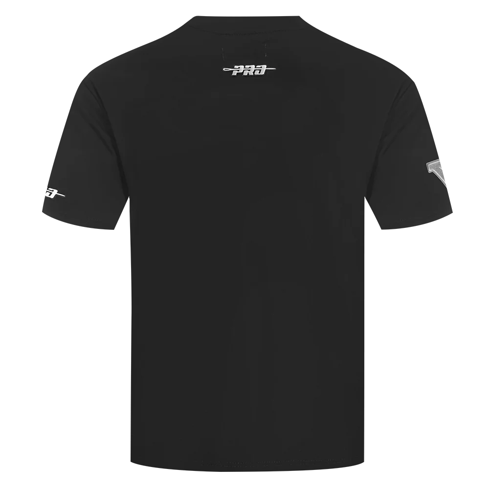 NBA GOLDEN STATE WARRIORS REVERSE FRENCH TERRY MEN'S COTTON JERSEY DROP SHOULDER TEE (BLACK) - Image 3