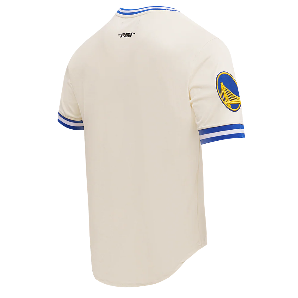NBA GOLDEN STATE WARRIORS RETRO CLASSIC MEN'S TEE (EGGSHELL/ ROYAL BLUE) - Image 3
