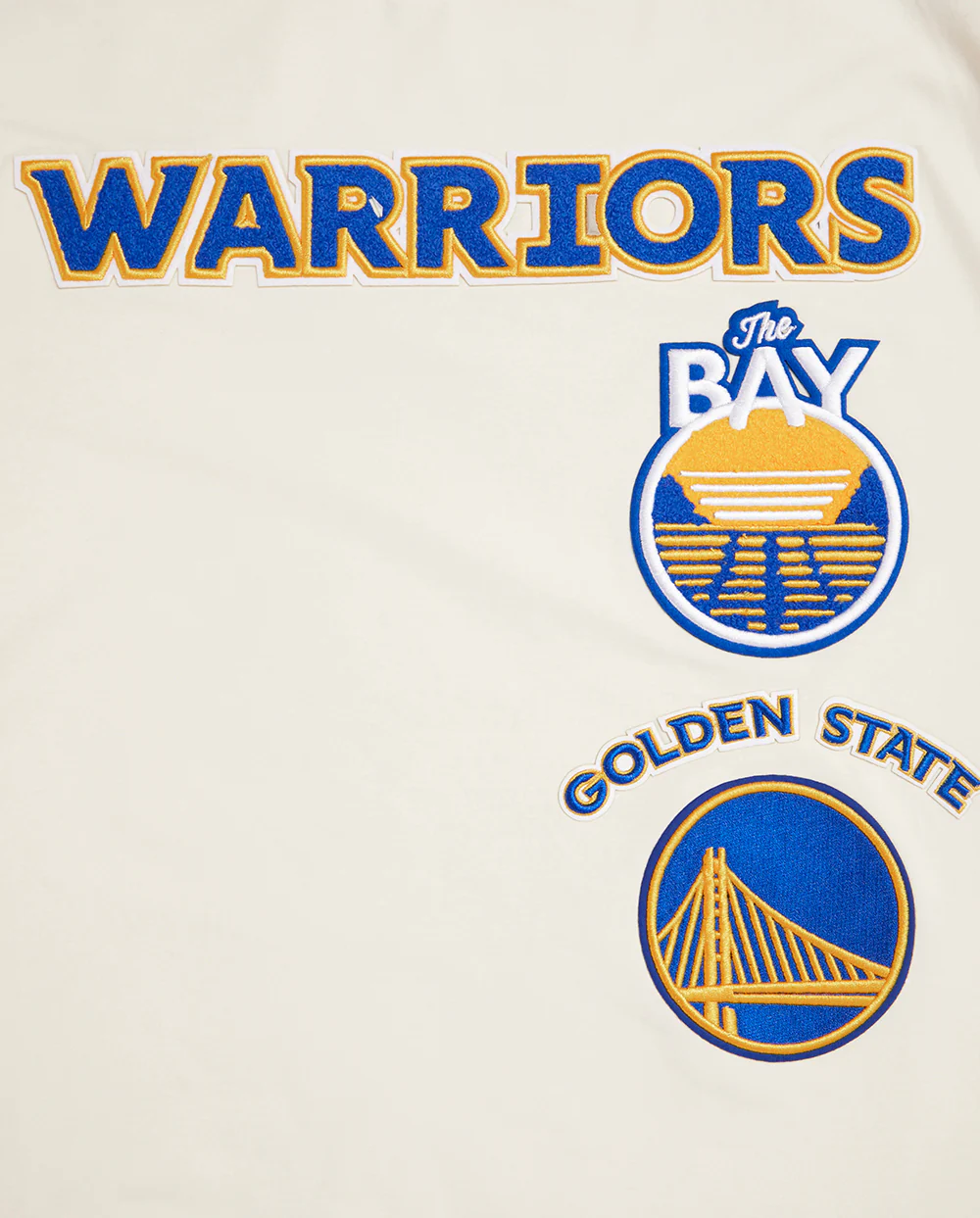 NBA GOLDEN STATE WARRIORS RETRO CLASSIC MEN'S STRIPED TEE (EGGSHELL/ROYAL BLUE) - Image 5