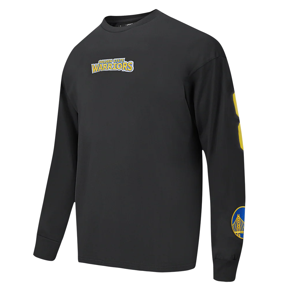 NBA GOLDEN STATE WARRIORS WINGSPAN MEN'S DROP SHOULDER LONG SLEEVE TEE (BLACK) - Image 3