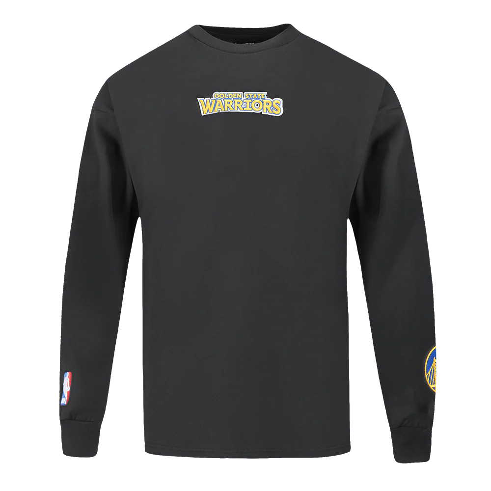 NBA GOLDEN STATE WARRIORS WINGSPAN MEN'S DROP SHOULDER LONG SLEEVE TEE (BLACK) - Image 4