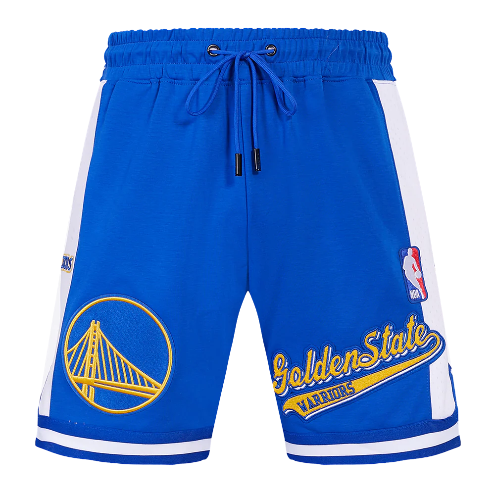 NBA GOLDEN STATE WARRIORS SCRIPT TAIL MEN'S DOUBLE KNIT 2.0 SHORT (ROYAL BLUE) - Image 2