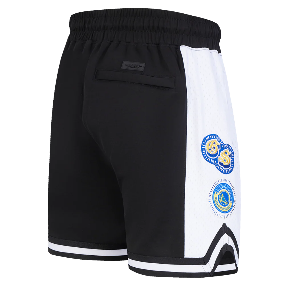 NBA GOLDEN STATE WARRIORS DIY PICK STITCH MEN'S DOUBLE KNIT 2.0 SHORT (BLACK) - Image 3