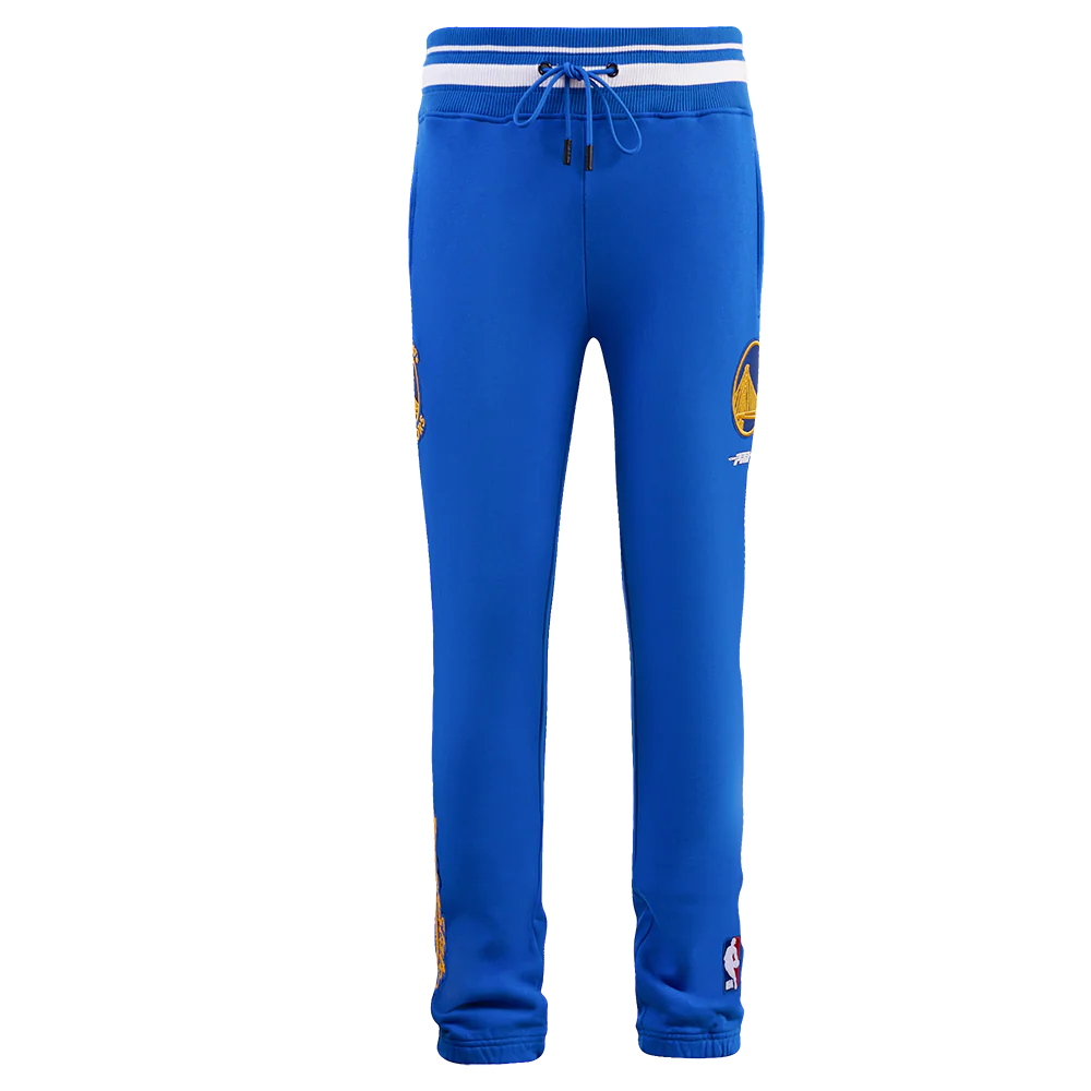 NBA GOLDEN STATE WARRIORS SCRIPT TAIL MEN'S RIB FLEECE SWEATPANT (ROYAL BLUE) - Image 2