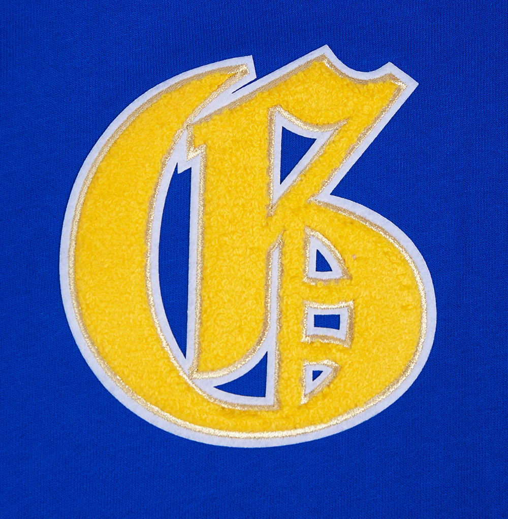 NBA GOLDEN STATE WARRIORS PRO PREP RIB FLEECE PULLOVER HOODIE (ROYAL BLUE) - Image 5