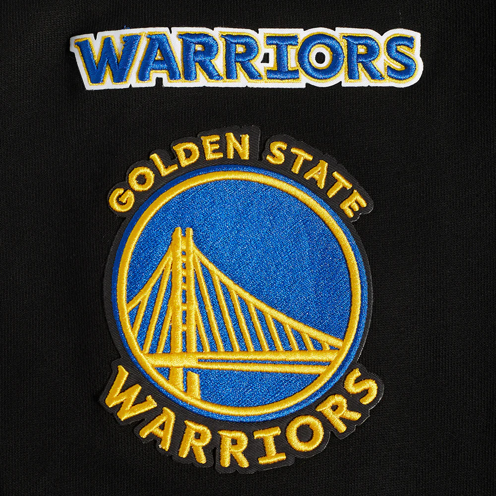 NBA GOLDEN STATE WARRIORS OLD ENGLISH MEN'S CREWNECK (BLACK) - Image 6
