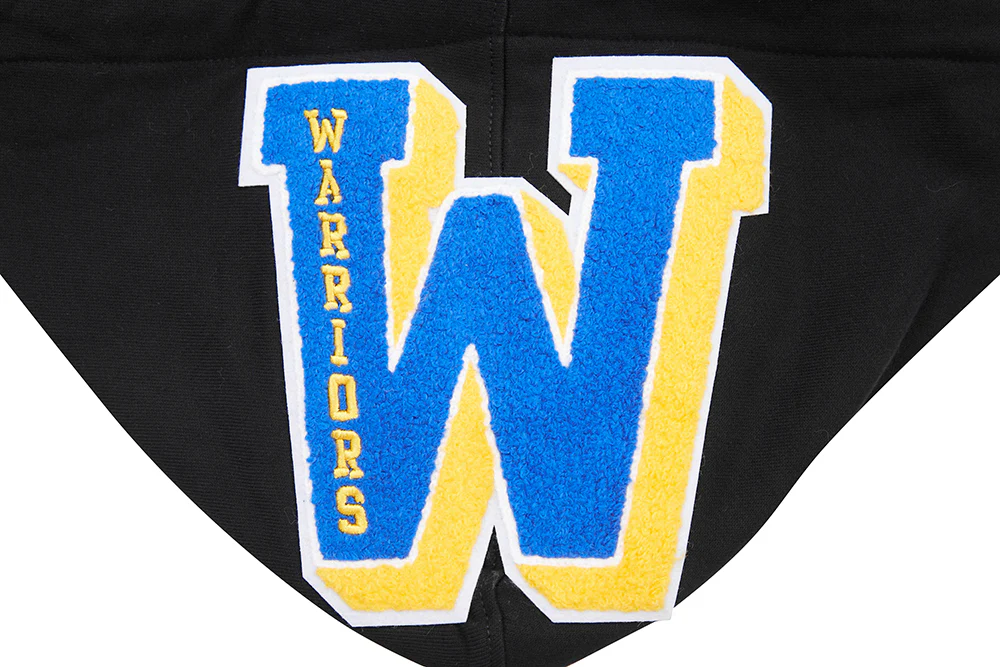 NBA GOLDEN STATE WARRIORS MASHUP MEN'S RIB PULLOVER HOODIE (BLACK/ROYAL BLUE/BLACK) - Image 5
