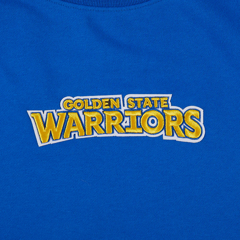 NBA GOLDEN STATE WARRIORS WINGSPAN MEN'S DROP SHOULDER FLEECE CREWNECK (ROYAL BLUE) - Image 5