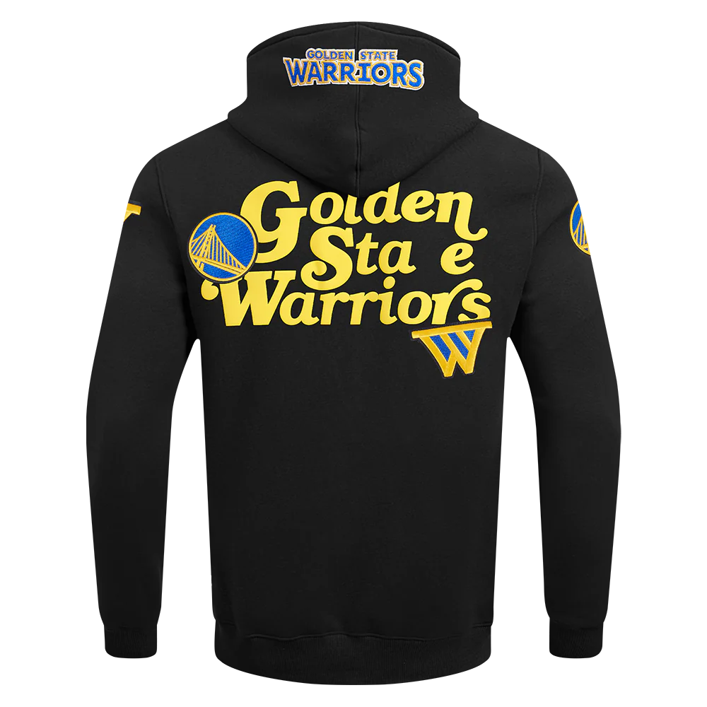 NBA GOLDEN STATE WARRIORS SOUVENIR MEN'S FLEECE PULLOVER HOODIE (BLACK) - Image 7