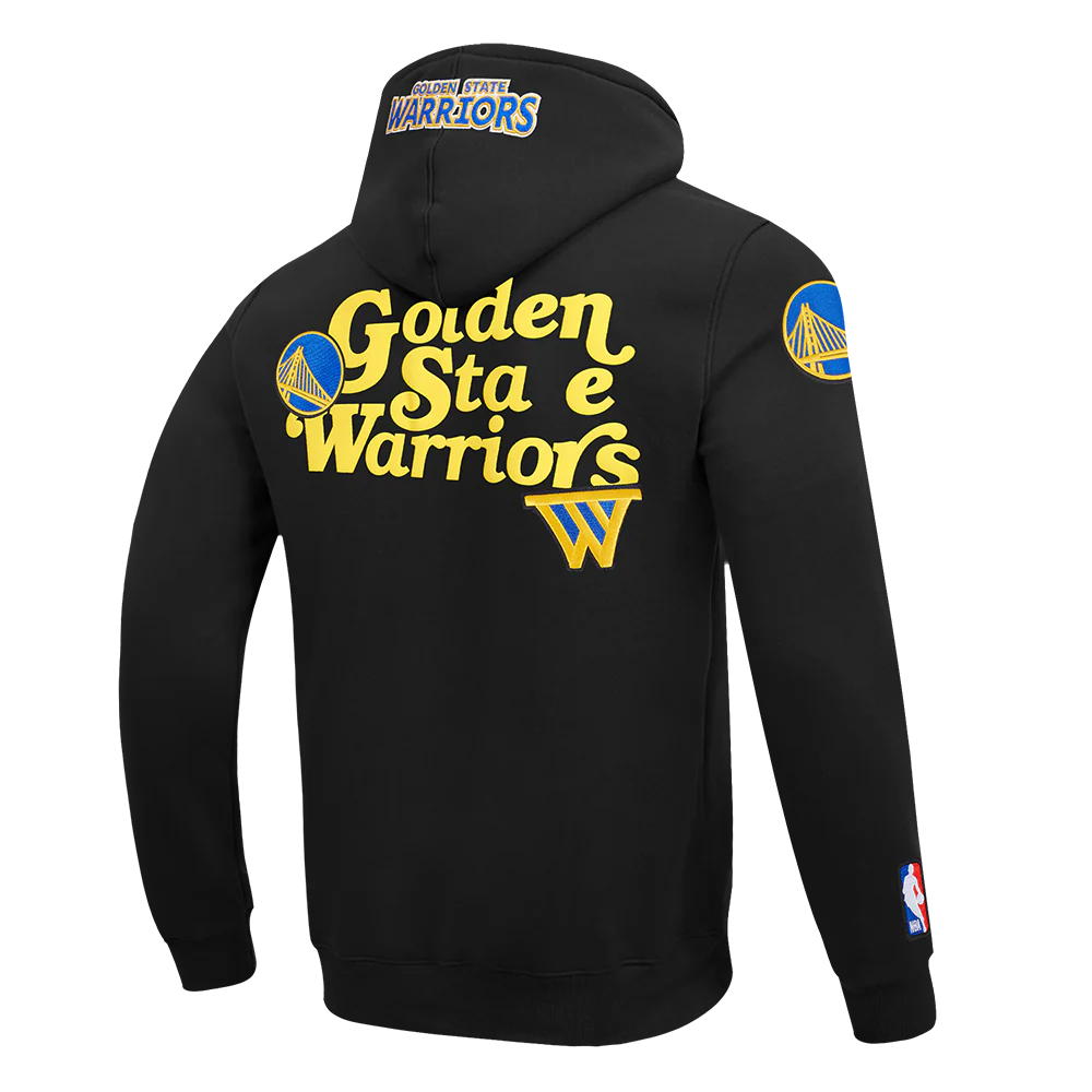 NBA GOLDEN STATE WARRIORS SOUVENIR MEN'S FLEECE PULLOVER HOODIE (BLACK) - Image 8