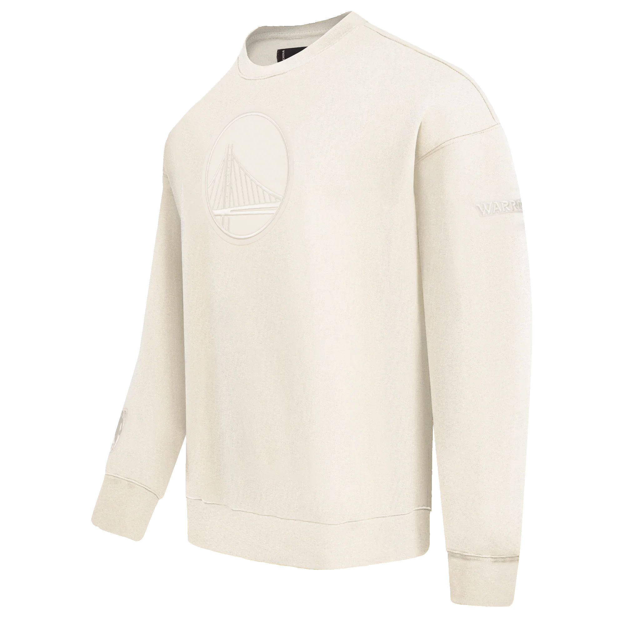 NBA GOLDEN STATE WARRIORS NEUTRAL MEN'S DROP SHOULDER FLC CREWNECK (EGGSHELL) - Image 2