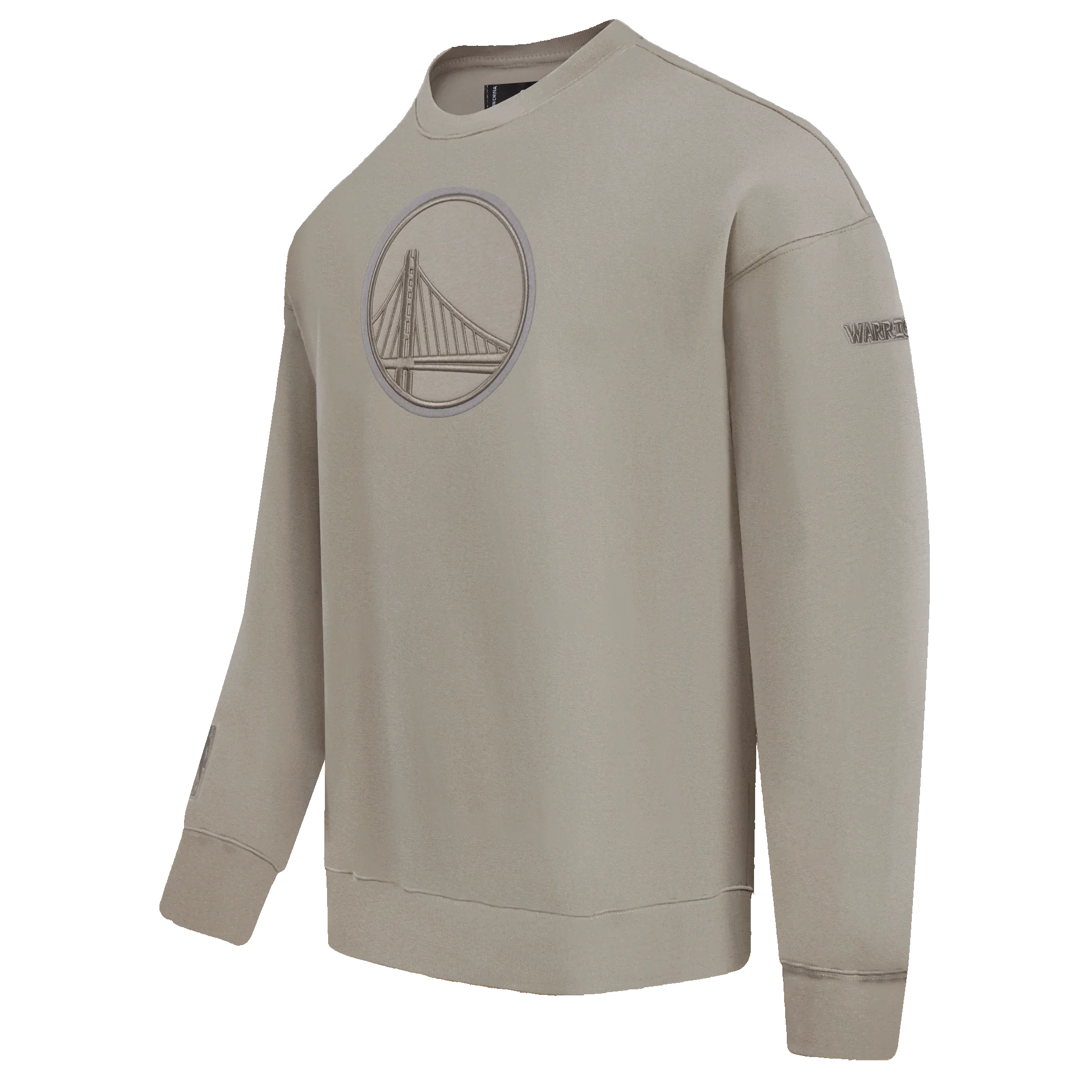 NBA GOLDEN STATE WARRIORS NEUTRAL MEN'S DROP SHOULDER FLC CREWNECK (TAUPE) - Image 2