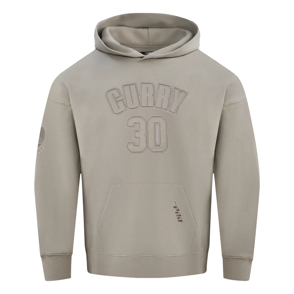 NBA GOLDEN STATE WARRIORS STEPHEN CURRY #30 NEUTRAL PNN MEN'S DROP SHOULDER FLC PO HOODIE (TAUPE)