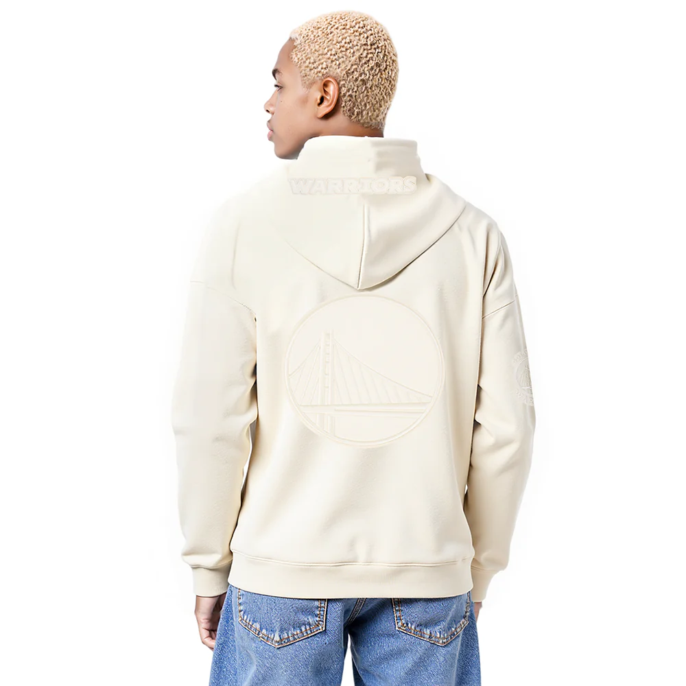 NBA GOLDEN STATE WARRIORS JIMMY BUTLER III #10 NEUTRAL PNN MEN'S DROP SHOULDER FLC PO HOODIE (EGGSHELL) - Image 2