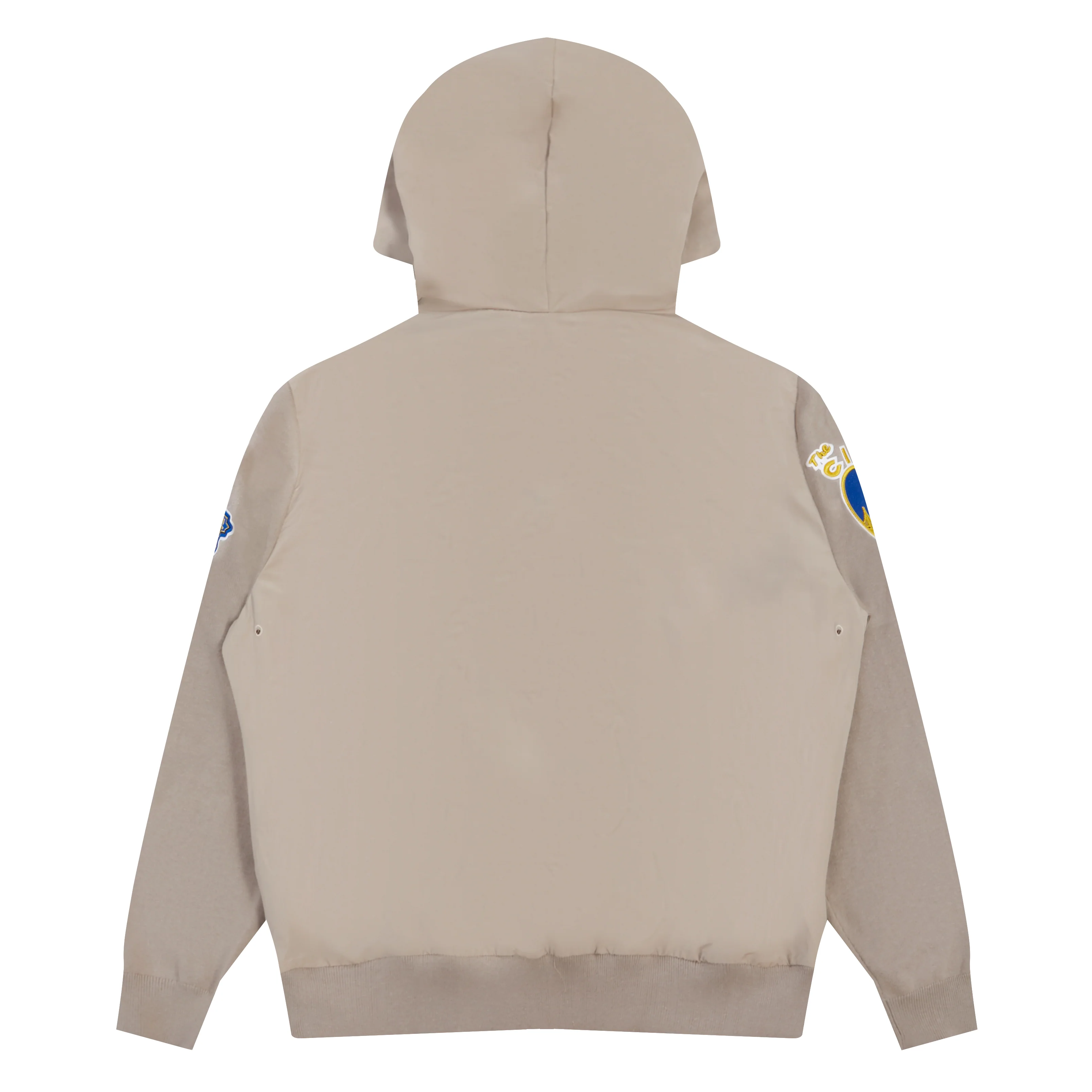 NBA GOLDEN STATE WARRIORS HYBRID MEN'S WOVEN FZ PO HOODIE (KHAKI) - Image 5