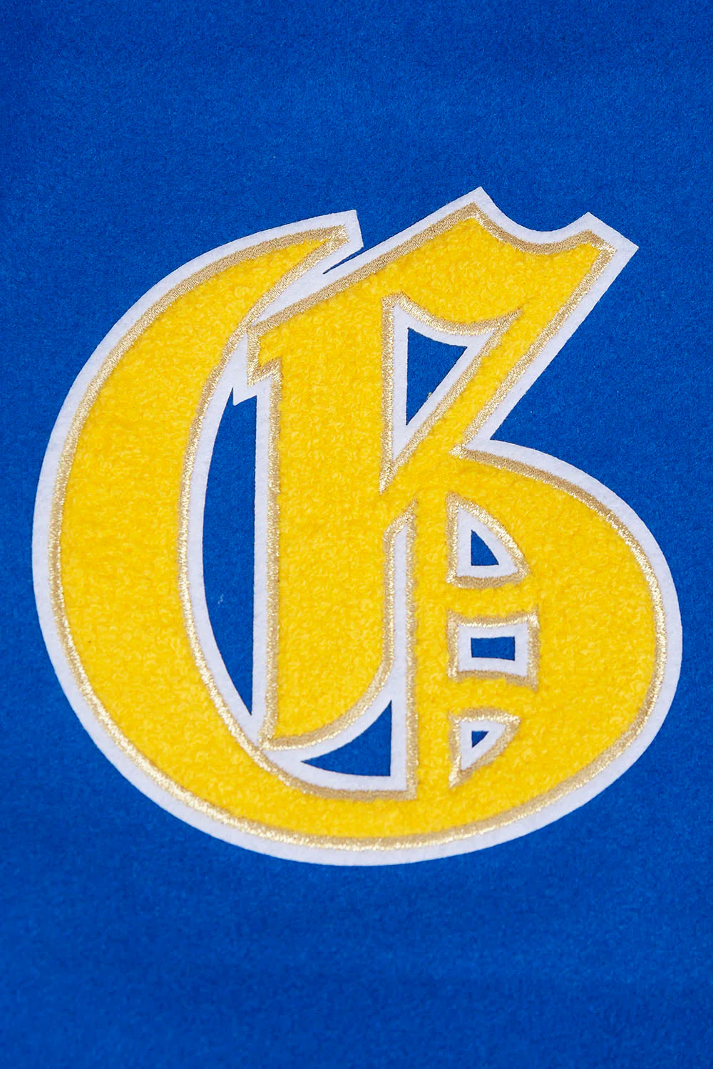 NBA GOLDEN STATE WARRIORS PRO PREP MEN'S WOOL VARSITY JACKET (ROYAL BLUE/WHITE) - Image 6