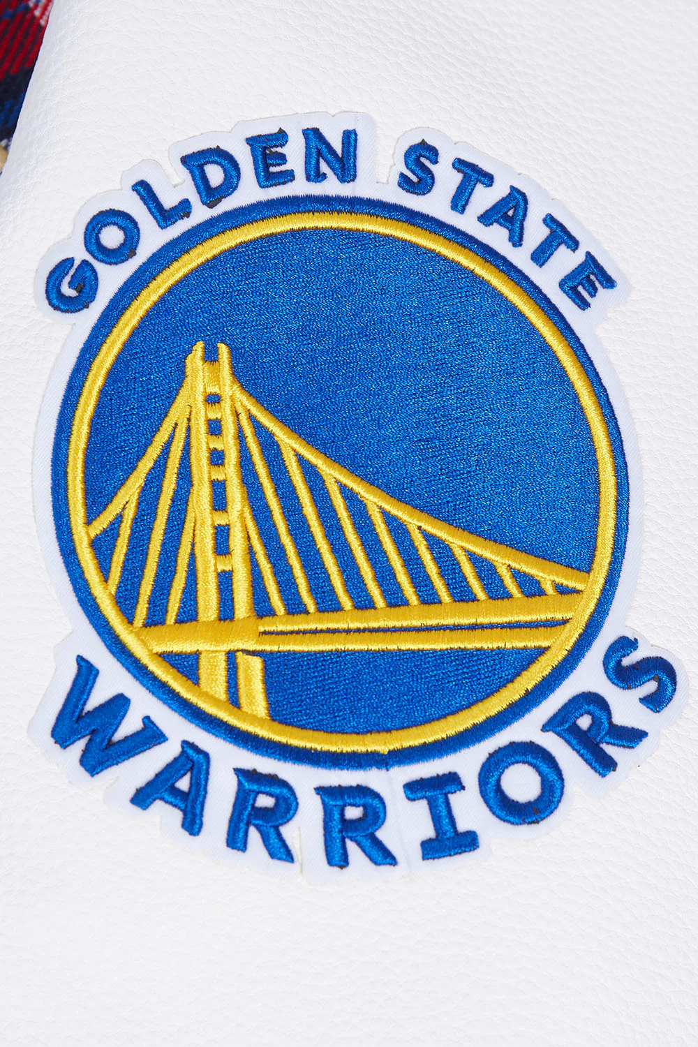 NBA GOLDEN STATE WARRIORS PRO PREP MEN'S WOOL VARSITY JACKET (ROYAL BLUE/WHITE) - Image 9