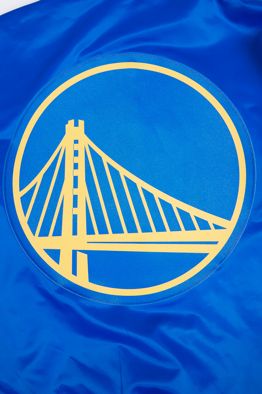 NBA GOLDEN STATE WARRIORS SCRIPT TAIL MEN'S SATIN JACKET (ROYAL BLUE) - Image 8