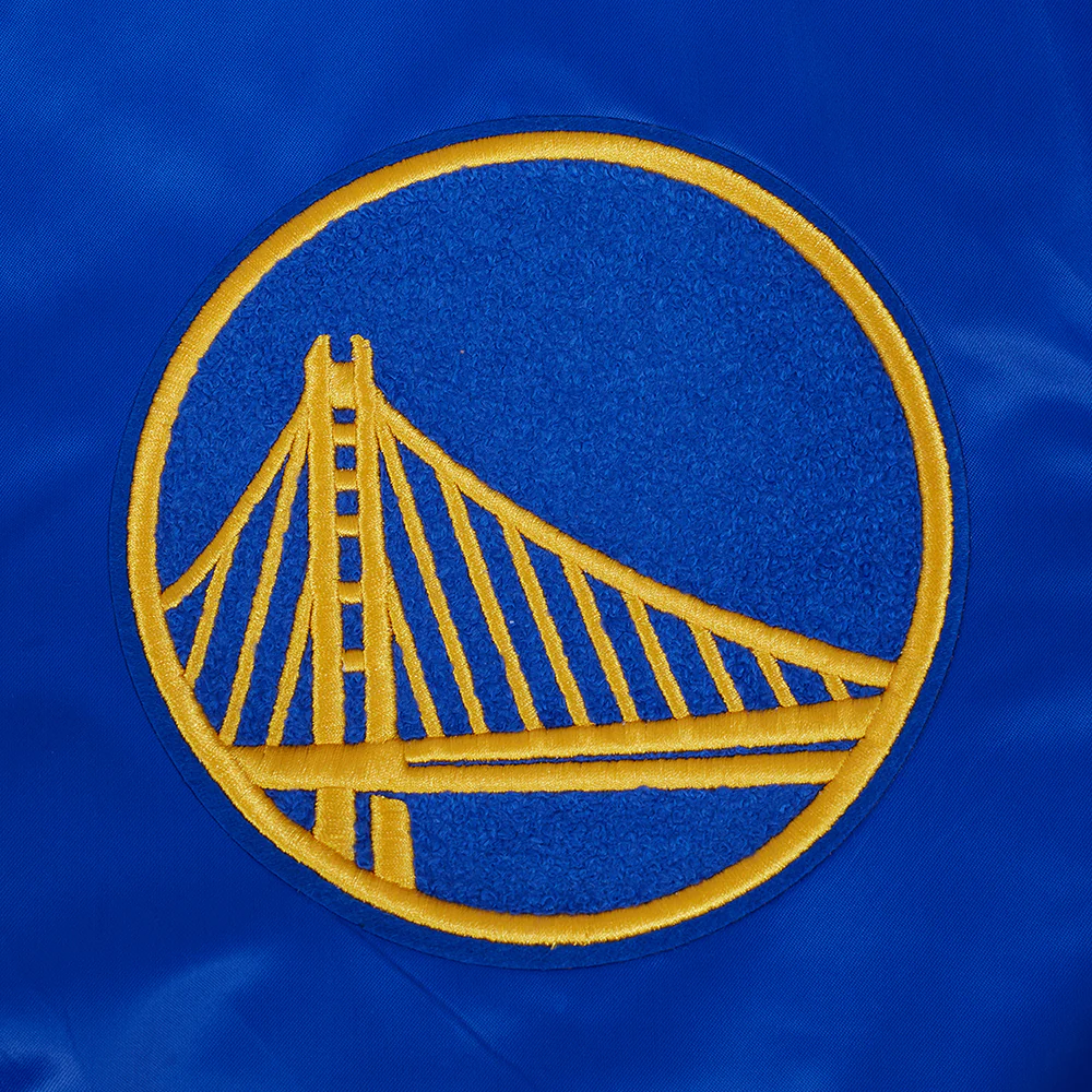 NBA GOLDEN STATE WARRIORS SOUVENIR MEN'S SATIN JACKET (ROYAL BLUE) - Image 10