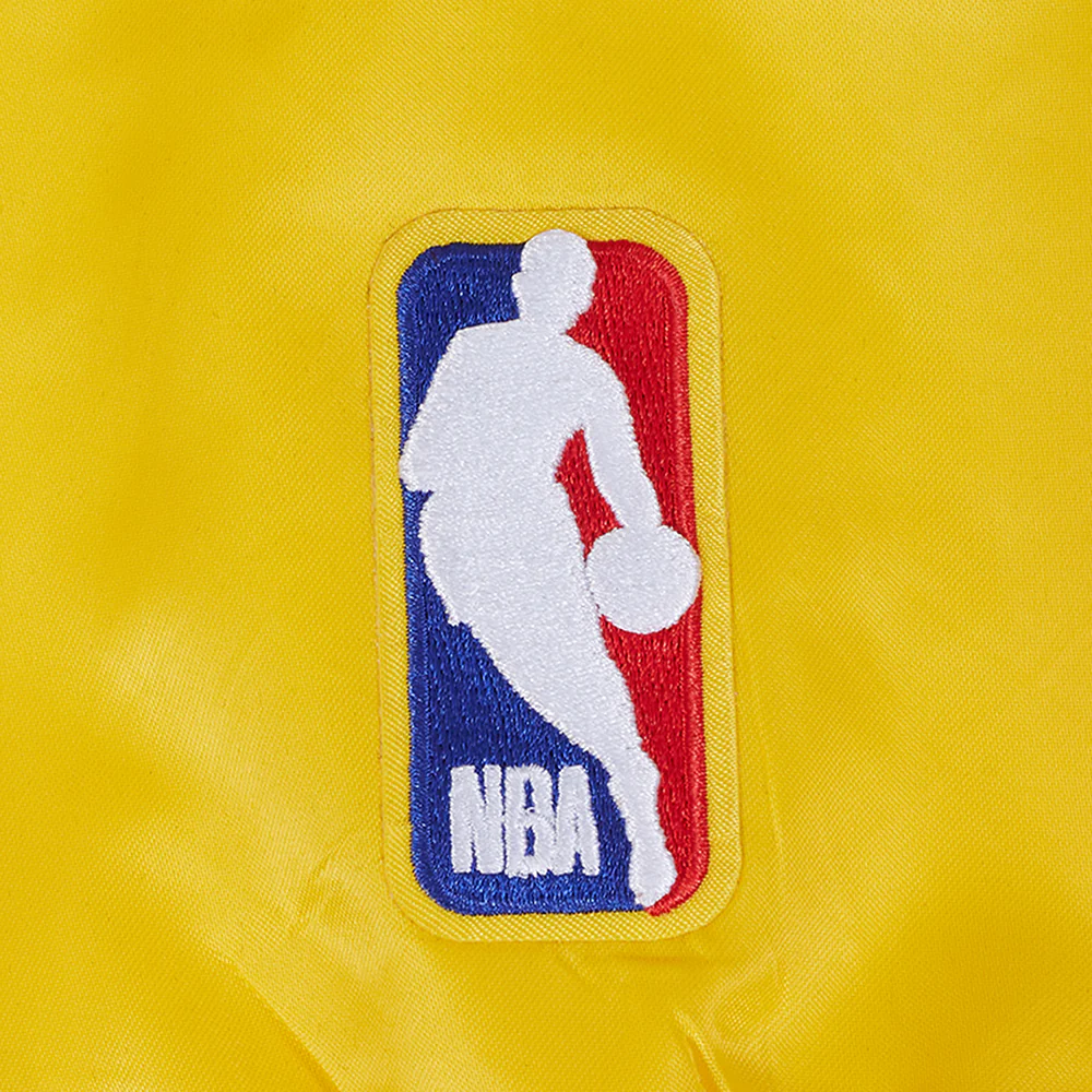 NBA GOLDEN STATE WARRIORS SOUVENIR MEN'S SATIN JACKET (YELLOW) - Image 7