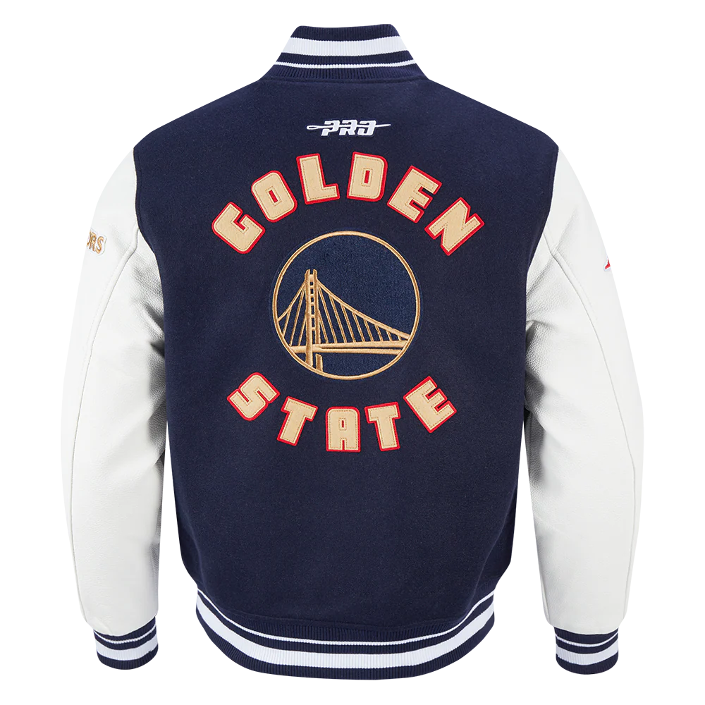 NBA GOLDEN STATE WARRIORS CITY EDITION 24-25 MEN'S RIB WOOL VARSITY (MIDNIGHT NAVY/WHITE) - Image 3