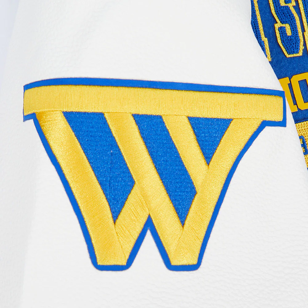 NBA GOLDEN STATE WARRIORS CITY ARCH MEN'S WOOL VARSITY JACKET (ROYAL BLUE/WHITE) - Image 6